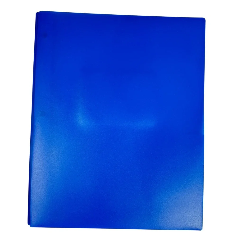 4 Pack Plastic 2 Pocket Folders with 3 Prongs Multi Color Poly Portfolio Set